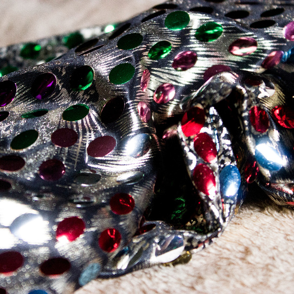 SOLD! Silver Sequin Jacket Bomber - Tiger Rainbow - Picture 5 of 7